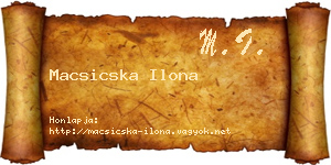 Macsicska Ilona névjegykártya
